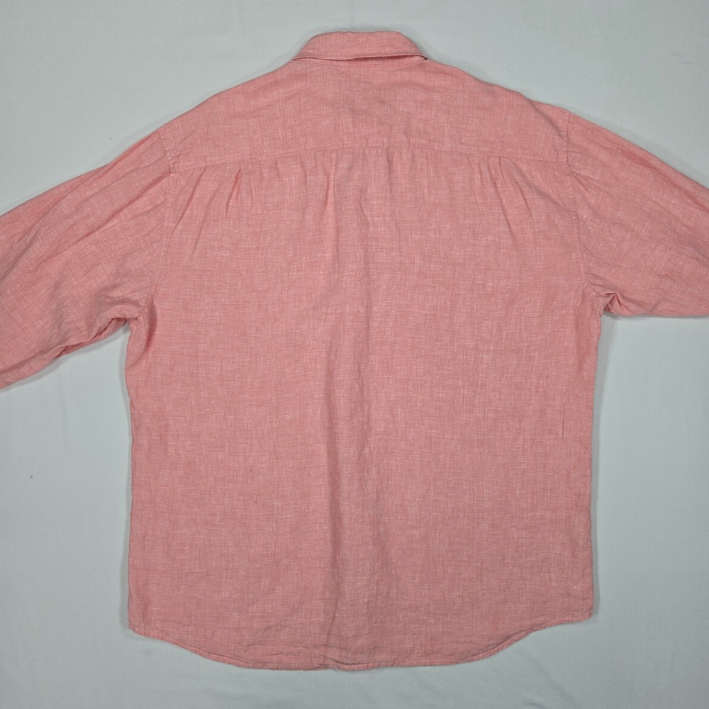 Tommy Bahama Men XL 100% Linen Button Front Shirt Pink Relax Fit Island Casual - Picture 4 of 13